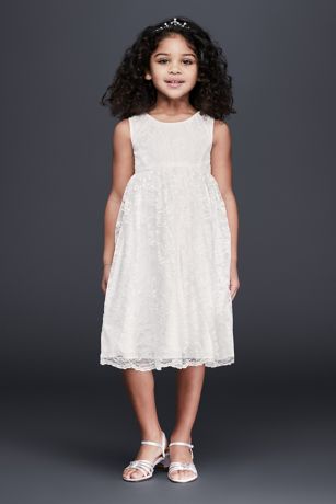 Girls White Empire Dress
